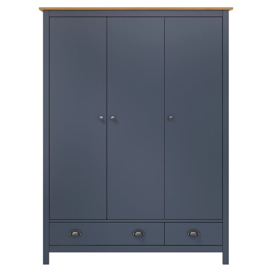 vidaXL Garderobeskap 3 dører Hill grå 127x50x170 cm heltre furu vidaXL Garderobeskap 3 dører Hill grå 127x50x170 cm heltre furu