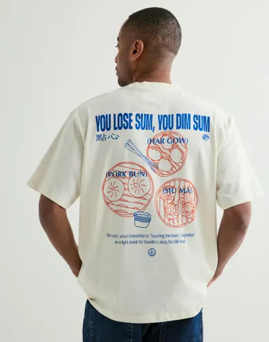 Woodbird Wbbaine Dim Sum Tee T skjorte med trykk Hvit