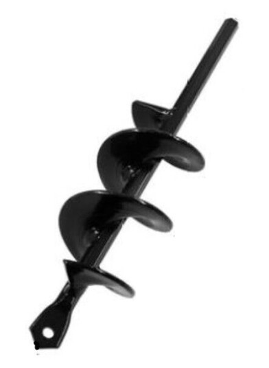INF Jordbor for boremaskin 22 cm stål Sort