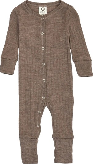 Müsli Woolly Rib Bodysuit WALNUT MELANGE 80