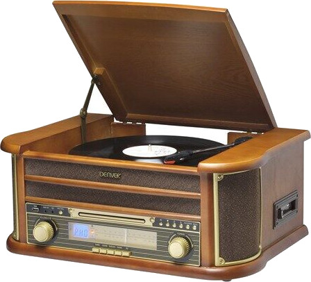 Denver MCR-50 Retro platespiller med CD, Bluetooth og FM-radio Brun Denver MCR-50 Retro platespiller med CD, Bluetooth og FM-radio Brun