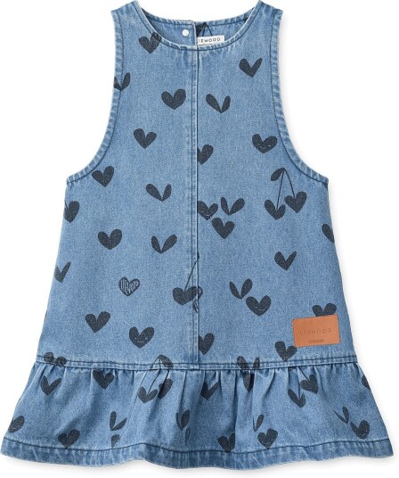 Liewood Angelica Printed Denim Frill Dress SWEETHEARTS / DENIM 92