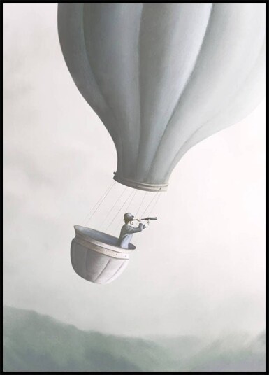Flying with Hot Air Balloon Plakat Plakat / 50x70cm Flying with Hot Air Balloon Plakat Plakat / 50x70cm