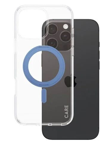 CARE by PanzerGlass Feature Case Transparent w. Blue Kickstand & MagSafe iPhone 16 Pro Max