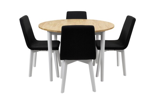 Spisegruppe Phorma med 4 Holcus Stol Brun