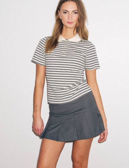 Noella Leyna Polo Top - Grey - XS