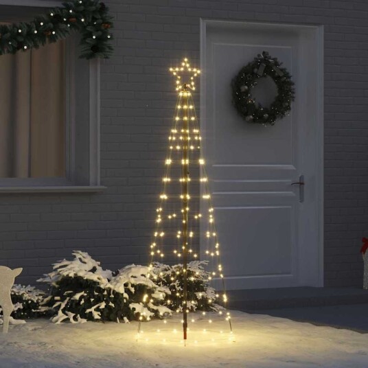  LED juletre med 390 LED med jordspyd Varmhvit 250 cm Jern