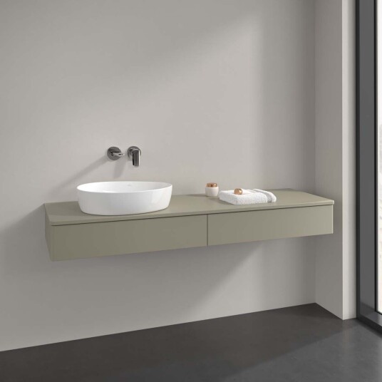 Villeroy & Boch Antao Servantskap med 2 skuffer 160x50x19 cm u/lys Steingrå Matt