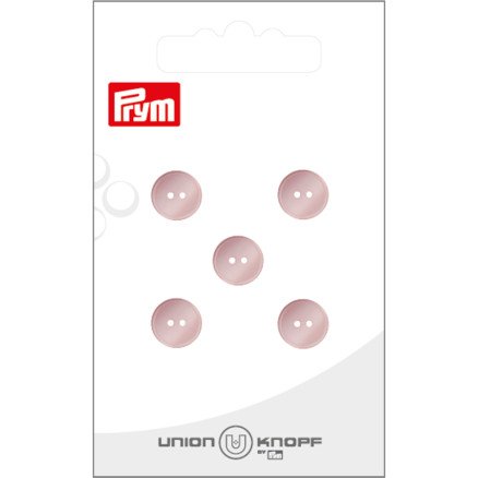 Prym plastknapp rosa 10 mm 2 hull 5 stk