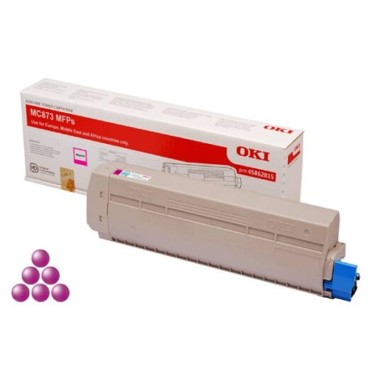 OKI MC 873 M lasertoner - 45862815 Original - Magenta 10000 sider OKI MC 873 M lasertoner - 45862815 Original - Magenta 10000 sider