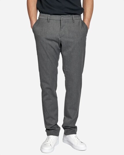 Woodbird Steffen Twill Pant Recycled - Light Grey