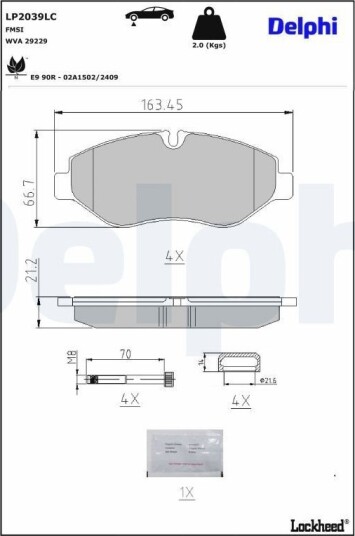 DELPHI LP2039LC Bremseklosser