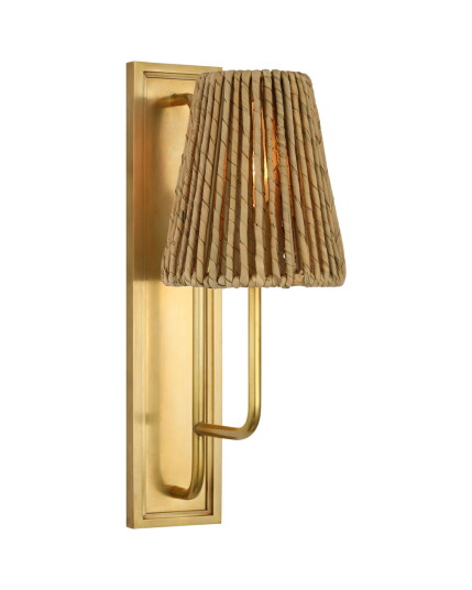 Visual Comfort Rui Sconce Antique Brass/Abaca Shade