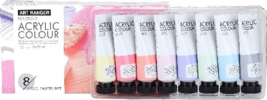 Akrylmaling sæt med 8 stk. 22ml Pastelfarver Akrylmaling sæt med 8 stk. 22ml Pastelfarver
