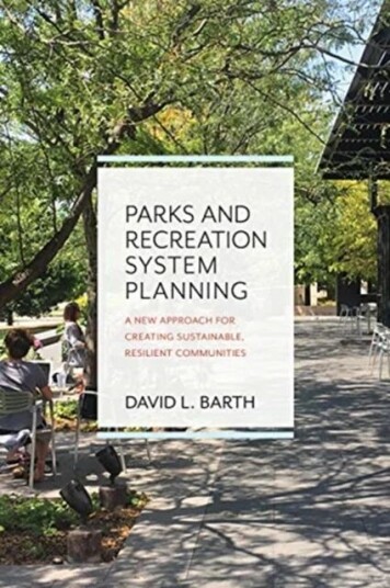 Parks And Recreation System Planning Av David Barth