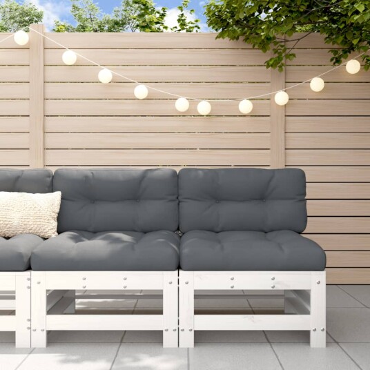  Utendørs midtsofaer 2 stk hvit heltre furu 825640