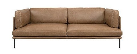 Brioche skinnsofa sand