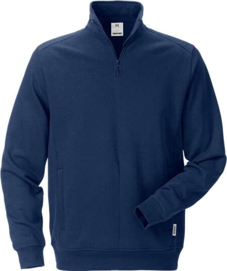 Fristads Sweatshirt Med Kort Dragkedja 7607 Sm Mörk Marinblå Xl