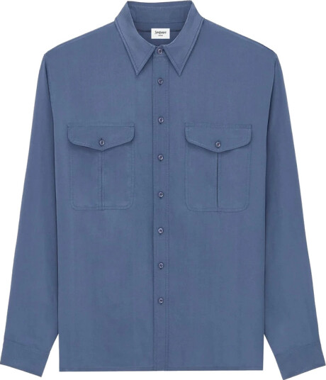Saint Laurent Herre Skjorter Blå L,