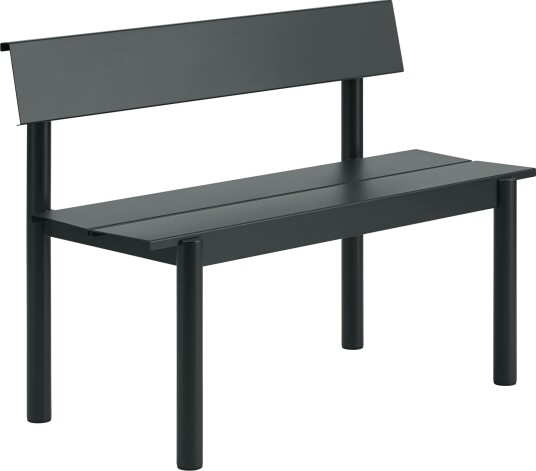 Linear Benk Med Ryggstøtte 110 cm Sort Linear Benk Med Ryggstøtte 110 cm Sort