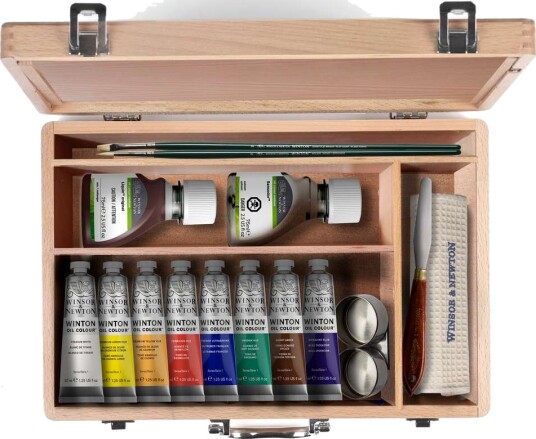 Winsor & Newton Winton Oil Wooden Box 16 sett