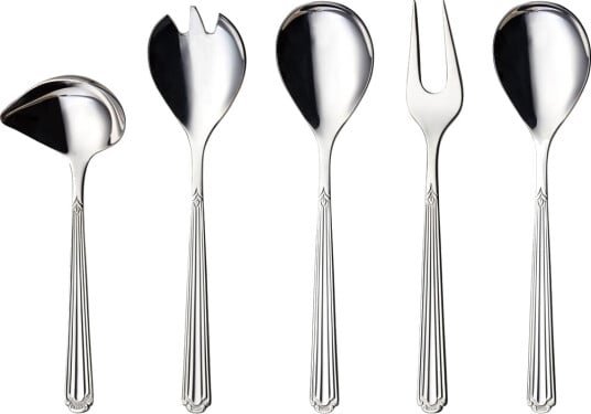 Hardanger Bestikk Renessanse serveringssett 5 deler Rustfritt stål