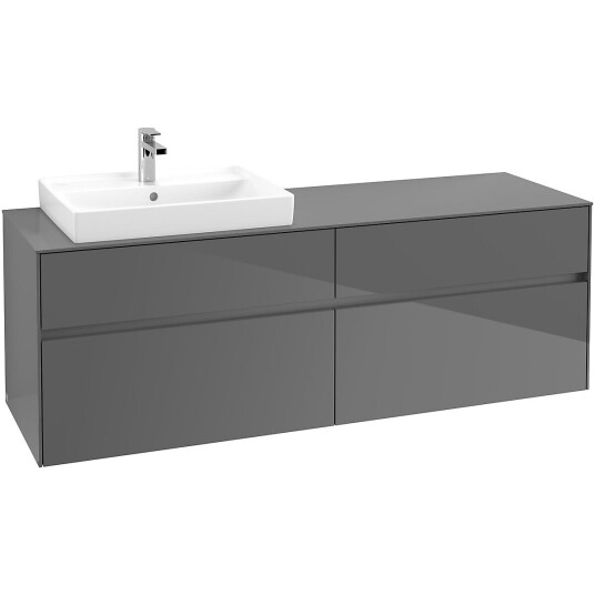 Villeroy & Boch  Collaro Servantskap med 4 skuffer 160x50x54,8 cm u/lys Grå Høyglans