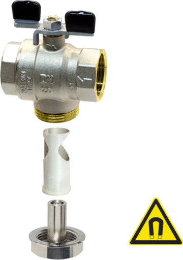 Filterkuleventil M/T-håndtak magnet 1"