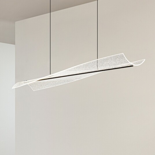 Lucande Vellia LED hengelampe 112 cm CCT svart   Stue 25.5 6.5 Svart