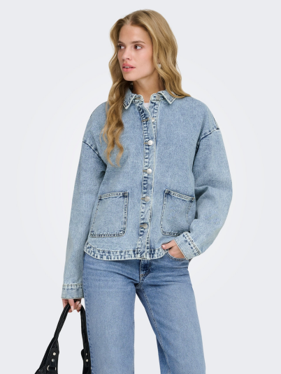 Only Ferbie Long Sleeve Denim Shacket Denim S