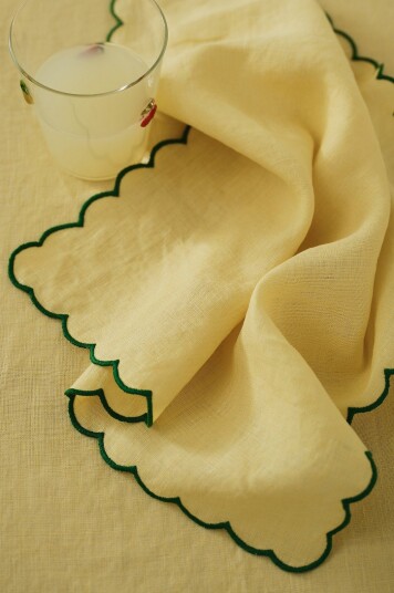 Ellos Home Servietter Malva Scallop 40x40 cm 2 pk Gul