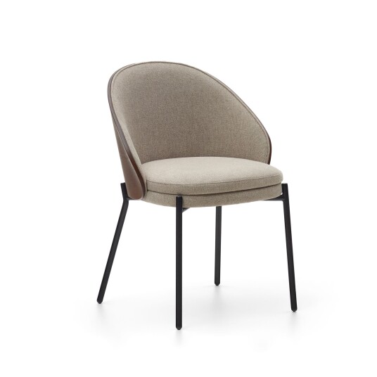 Kave Home Eamy Spisebordsstol m. brunt rygglen, Beige stoff Unoliving