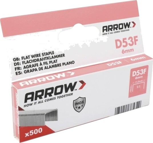 Arrow Arrow Tool Group 385349 Flatråd Stifteklemmer 500 Stk