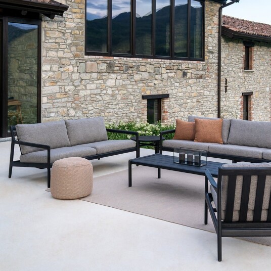 Ethnicraft Jack 2 seters sofa Black/Mocha Ethnicraft Jack 2 seters sofa Black/Mocha