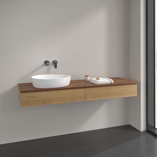 Villeroy & Boch Antao Servantskap med 2 skuffer 160x50x19 cm u/lys Eik/Valnøtt Villeroy & Boch Antao Servantskap med 2 skuffer 160x50x19 cm u/lys Eik/Valnøtt