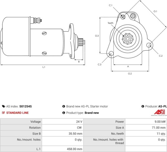 AS-PL S01254S Starter