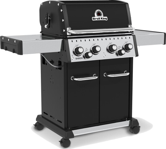Broil King Baron 490 Gassgrill med 4 Brennere og Sidebrenner Svart
