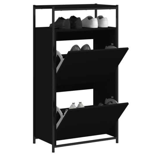  Skoskap svart 60x34x112 cm konstruert tre 8721012382657