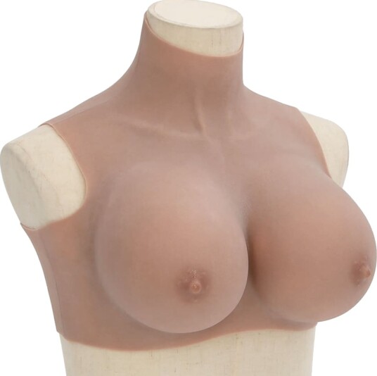 vidaXL Silikonbryst H-cup Lysebrun 4012223