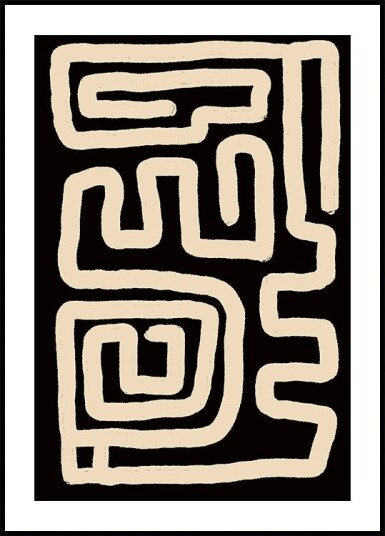 Posterbox Beige Maze Lines Plakat Plakat / 50x70cm