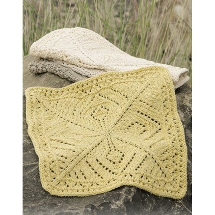 Thistle in Bloom by DROPS Design Kluter Strikkeoppskrift 26x26 cm