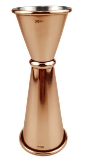 Jigger V Shape Japansk stil   Kobberbelagt  3   6 cl