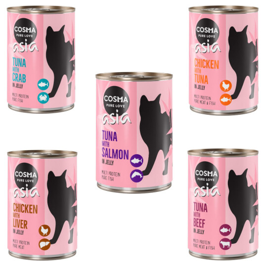 Cosma Original Og Asia In Jelly 6X400 G Til Spesialpris! – Asia Blanding (5 Smaker)