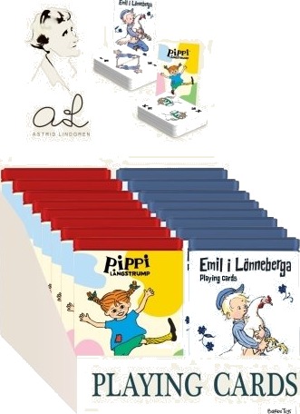 Astrid Lindgren Astrid Lindgreen - Playing Cards Display - 16 Unit