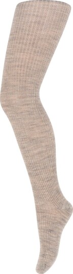MP Strømpebukser Ull Rib Marley Light Brown Melange MP 70 Strømpebukser Brun