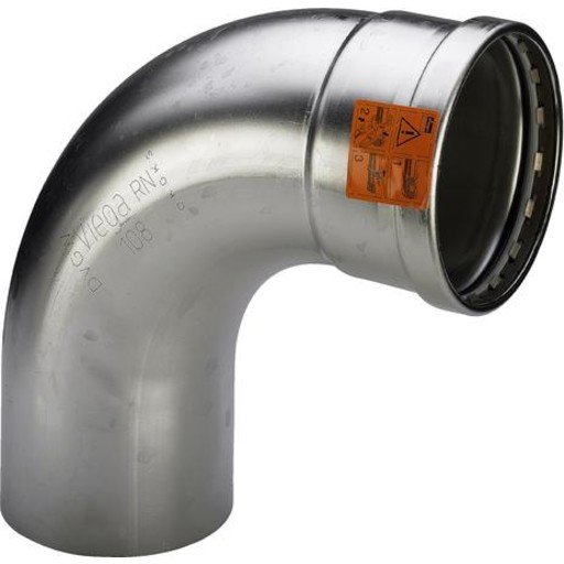 Viega Sanpress Inox 90° Bøy 76,1 mm Rustfritt Stål for Overvanns- og Drensrør