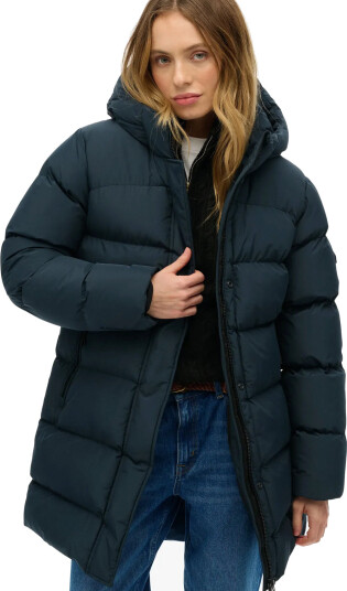 Superdry Hooded Sports Puffer Mid Jkt Navy XS