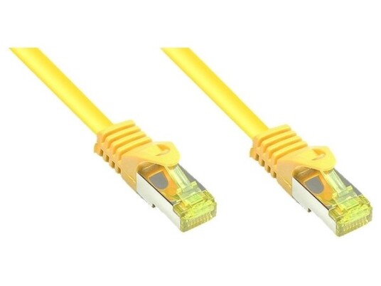 Rj45 Patchkabel Med Cat.7 Råkabel Og Låsebeskyttelse (Rns®) S/Ftp Pimf Halogenfri 600Mhz Ofc Gul 7,5M Good Connections® (8070R-075Y)