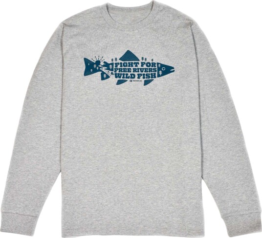 Frodin Flies Frödin Free Rivers & Wild Fish L Sleeve Heather Grey