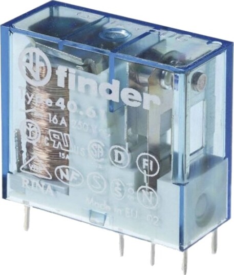 Finder 40.61.7.005.4000 Printrelé 5 V/Dc 16 A 1 Skiftekontakt 1 Stk